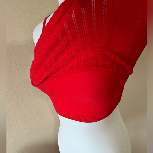 Alice + Olivia Lauretta Cami Knit Tank Top In Bright Poppy (red) Size Medium - Picture 14 of 16